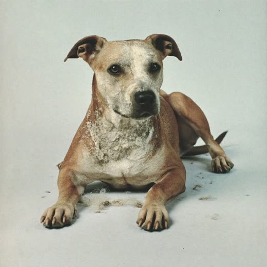 A short-coated dog after a de-shedding brush-out